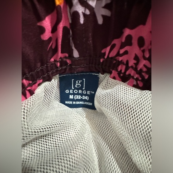 NWOT-Georg 6” Coral Print Swim Trunk/Shorts -Purple/Orange/Pink *Smoke Free Home - Picture 2 of 5
